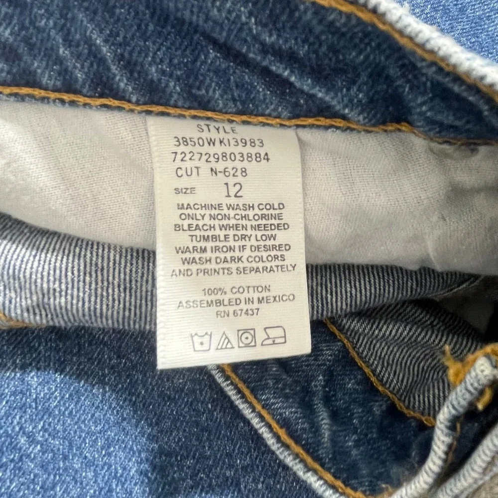 Vintage‎ Faded Glory To The Knee Shorts Boys 12 Blue Denim Medium Wash Pockets